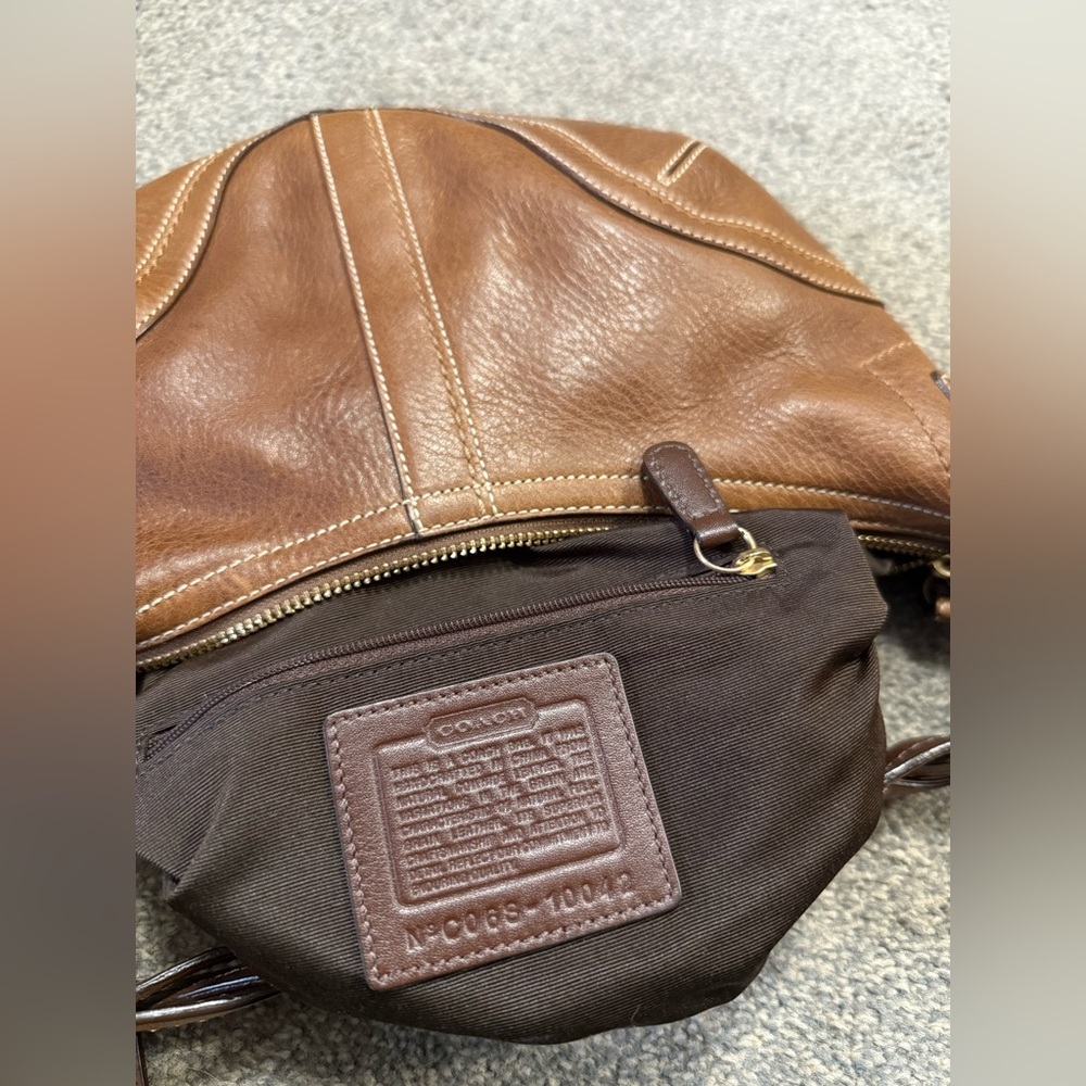 Rare Vintage Coach Tobacco Brown Leather Soho 10042 Leather Shoulder Bag Y2K - Picture 6 of 6